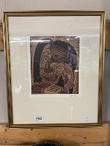 Pablo Picasso (1881-1973) Offset lithograph of the linocut print entitled 'Female head with