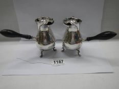 A good pair of Walker and Hall silver plated chocolate pots.