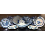 A good lot of blue & white plates including Royal Doulton & Wedgwood COLLECT ONLY