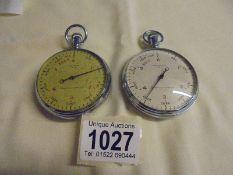 Two Waltham USA Admiralty pattern No. 6 stop watches.