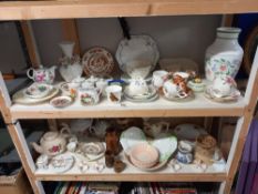 2 shelves of Antique and Vintage pottery Collect Only