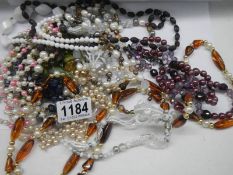 A mixed lot of bead necklaces.