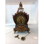 A 19th century French Boulle clock, a/f