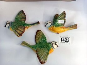 A set of 3 Beswick wall Blue Tits