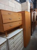 A vintage Stag bedroom chest of drawers and vintage Stag wardrobe COLLECT ONLY