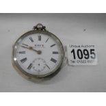 A Kays of Worcester 'Famous Lever' silver pocket watch (missing second finger and key).