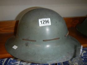 A WW2 metal helmet.