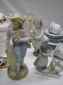 A mixed lot of figures including bisque porcelain examples.