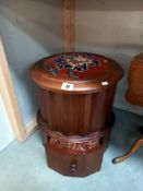 A Victorian round step commode, alternatively could be used as a wine cooler or plant stand