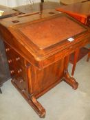 A Victorian mahogany davenport, COLLECT ONLY.