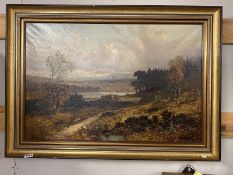 A gilt framed oil on canvas Landscape picture (109cm x 78cm)