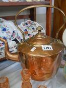 An old copper kettle.