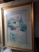 A large gilt framed architectural print COLLECT ONLY