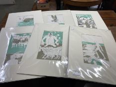 Elisabeth Frink (1930-1993) collection of 6 x lithographic prints on chain laid paper printed by The