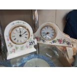 2 small Wedgwood & an Ainsley porcelain mantle clocks COLLECT ONLY