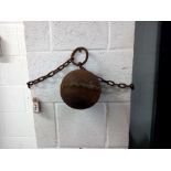 A vintage convicts ball & chain leg irons COLLECT ONLY