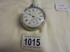 A silver English lever, Aaronson Manchester, NO. 15254 key wind pocket watch.
