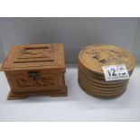 Two good carved wood boxes.