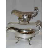 A pair of good quality silver plate sauce boats.