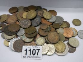 A mixed lot of old coins.