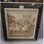 D H Morton , a rare Marcus design plaque signed and dated 1979 of a medieval procession with a