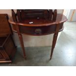 A dark wood stained hall table with drawer COLLECT ONLY