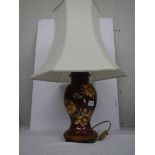 A hand painted ceramic table lamp. COLLECT ONLY.
