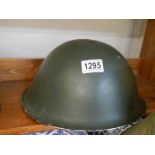 A WW2 metal helmet.