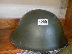 A WW2 metal helmet.