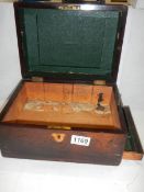 A Victorian rosewood jewelry box.