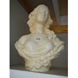 A large old plaster female bust, COLLECT ONLY.