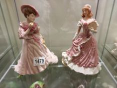 2 Wedgwood lady figurines including The Coronation Ball and Harriet