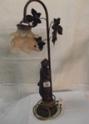 An art deco style draped nude figurine table lamp COLLECT ONLY