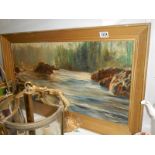 A 19th century river scene oil painting, COLLECT ONLY.
