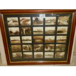 A framed and glazed collection of black and white nautical photographs including The Titanic,