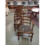 A good set of six oak ladder back dining chairs, COLLECT ONLY.