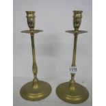 A good quality pair of solid brass candlesticks.