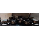 A vintage LGTC Japan black and gold tea set (missing 1 cup) COLLECT ONLY