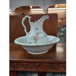 A Victorian jug and basin set, COLLECT ONLY.