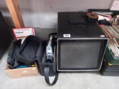 A Polaroid 'Polarvision' cine cassette player/viewer & cased camera plus some cassettes & a cover