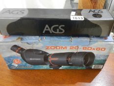 A boxed Briesser zoom 20-60x60 spotting scope etc.,