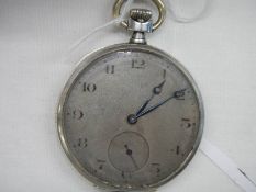 A silver pocket watch.