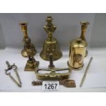 A mixed lot of early 20th century brass ware.
