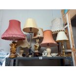A selection of table lamps - Colect only