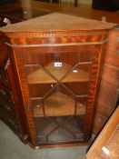 A mahogany astragal glazed corner cabinet COLLECT ONLY.