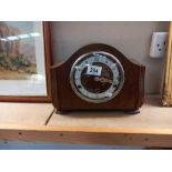 A 1930's oak mantle clock with Westminster chime COLLECT ONLY