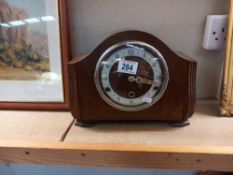 A 1930's oak mantle clock with Westminster chime COLLECT ONLY