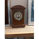 An Edwardian oak mantle clock COLLECT ONLY