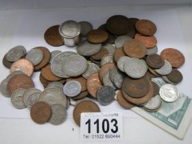 A mixed lot of old coins.