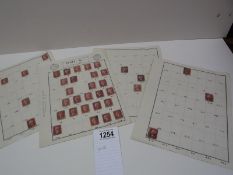 Four loose sheets of penny red stamps (not complete).